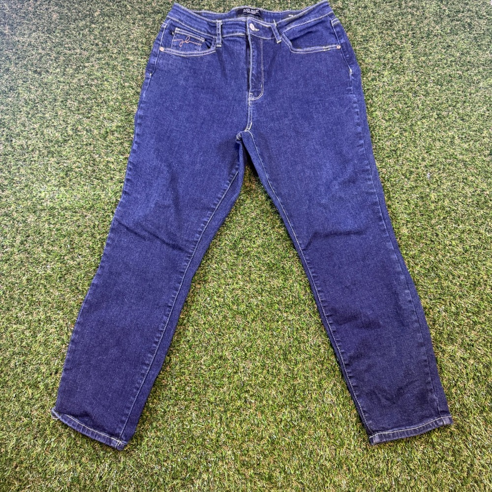Judy Blue Mom Jeans High Waisted Dark Wash Denim Tapered Leg Womens 13/31